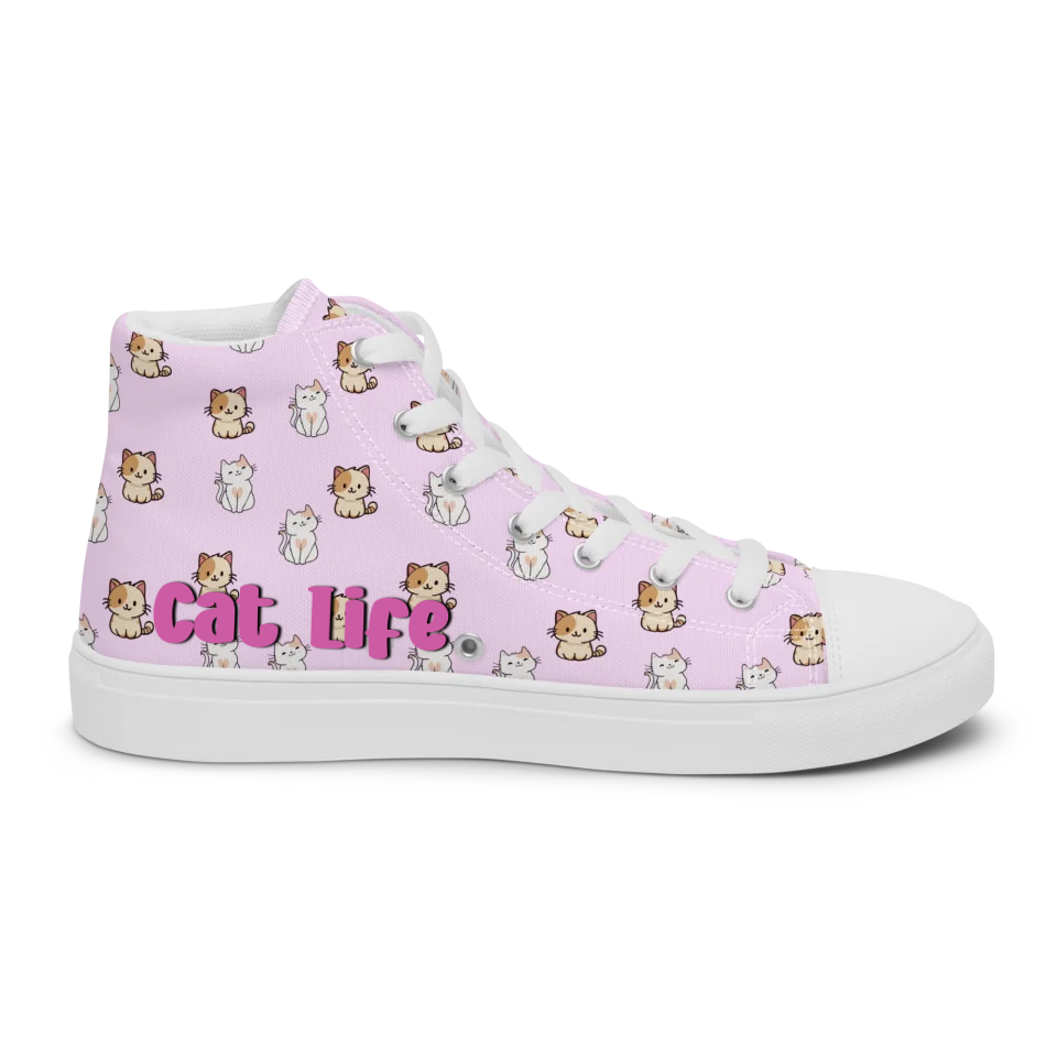 Women’s Cat Lover High Top Canvas Shoes