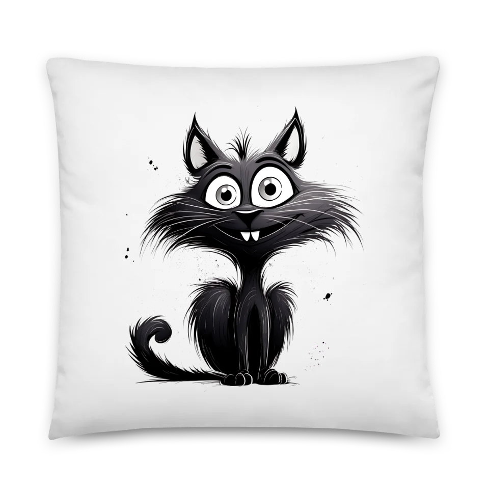 Funny Cat Pillow 8 with Print