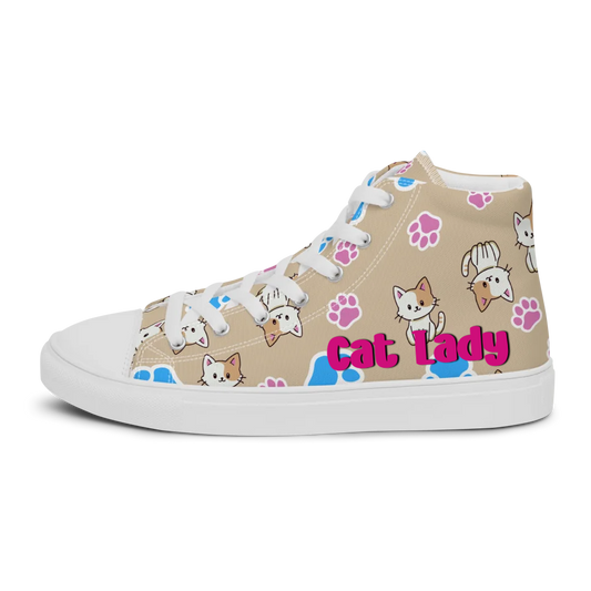 Women’s Cat Lady High Top Canvas Shoes
