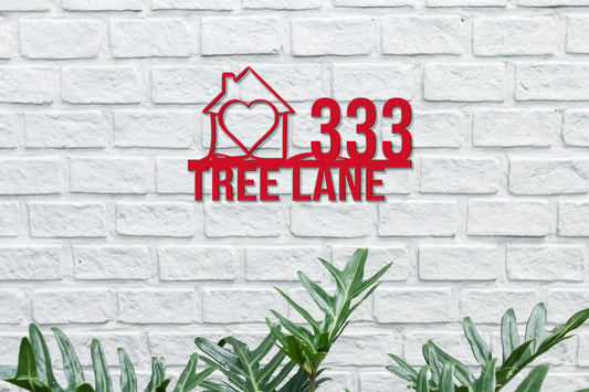 Custom Line Art Address Sign