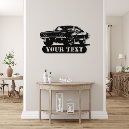 Muscle Car with Name Metal Sign